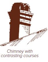 Chimney with contrasting courses