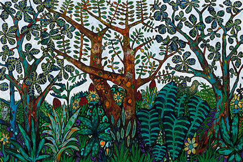 Helen Richards painting titled When the Forest Breathes Colour
