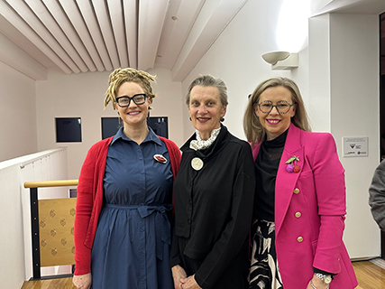 Student award winner Jessica Andersen Award judge Julie Blyfield and TRC Library and Cultural Services portfolio spokesperson Cr Melissa Taylor