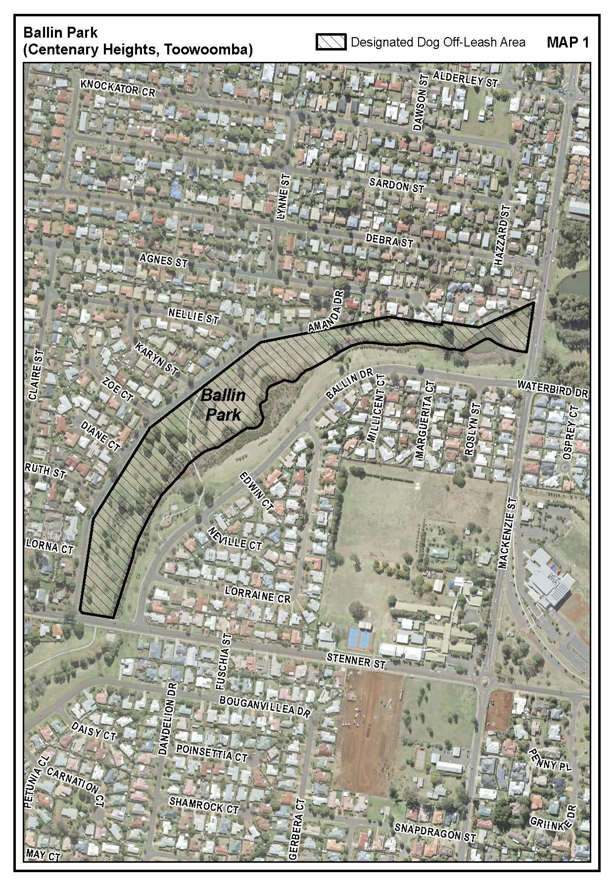 Ballin Park Dog off-leash map