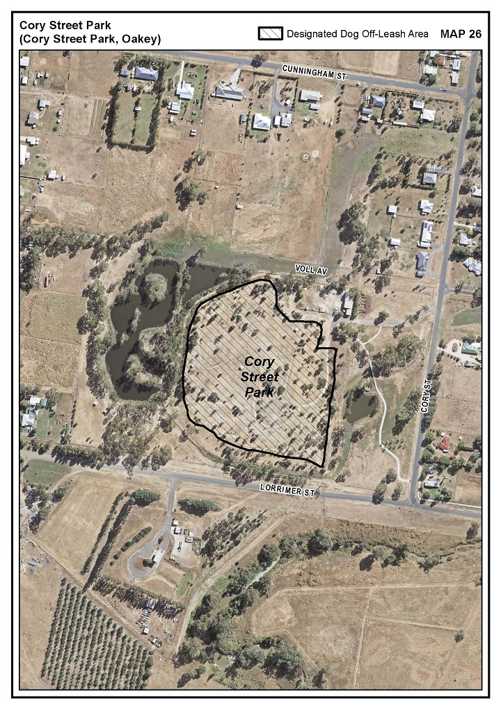 Oakey Cory Street Park dog off-leash map