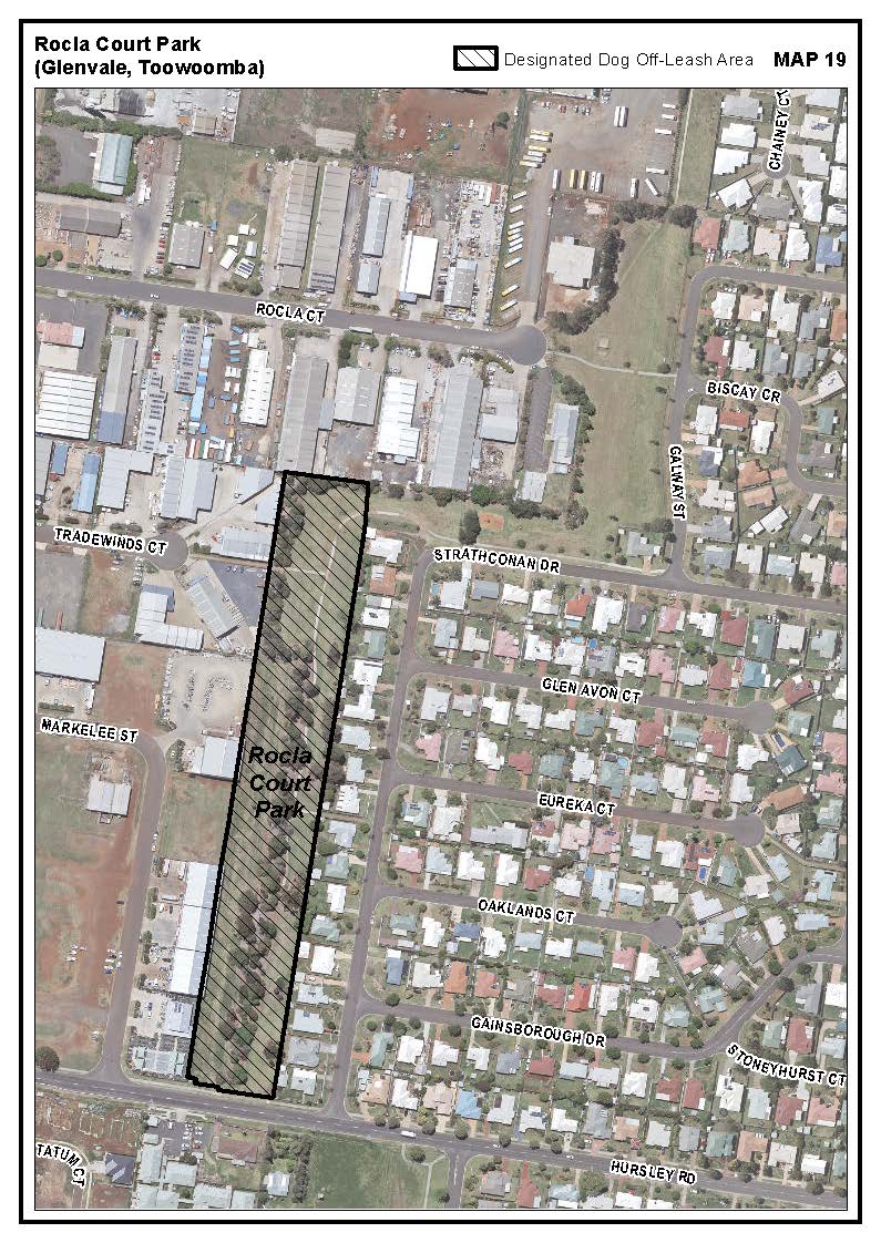 Rocla Court Park Glenvale dog off-leash map