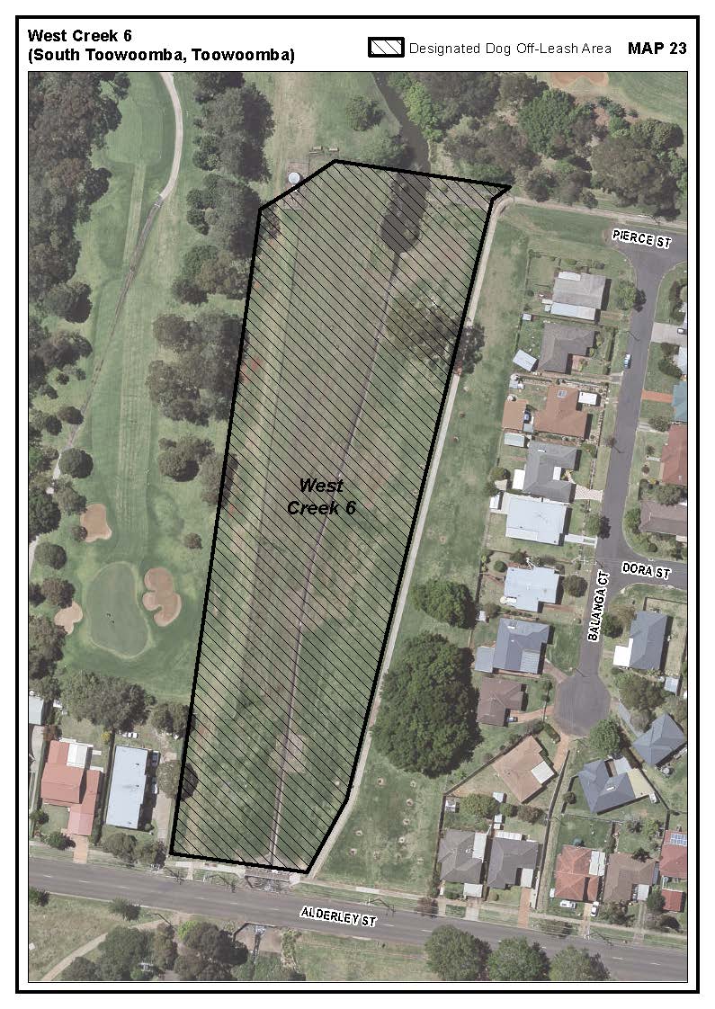 West Creek 6 South Toowoomba dog off-leash map
