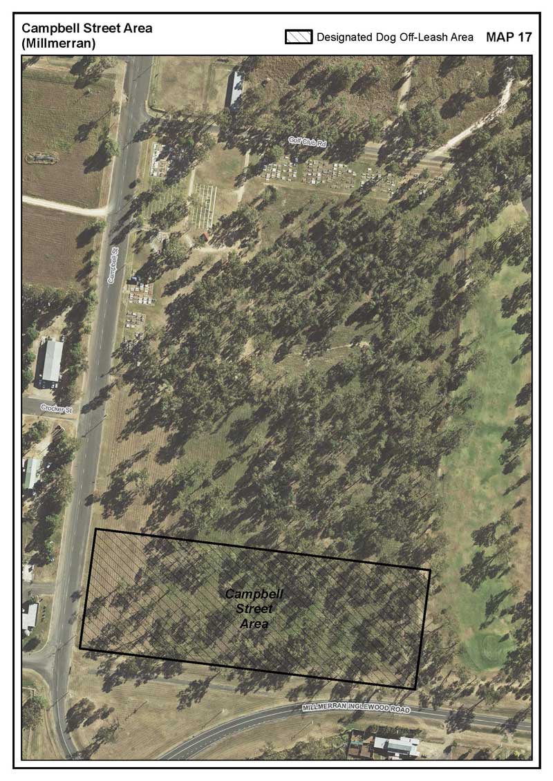 dog offleash map Millmerran Campbell St
