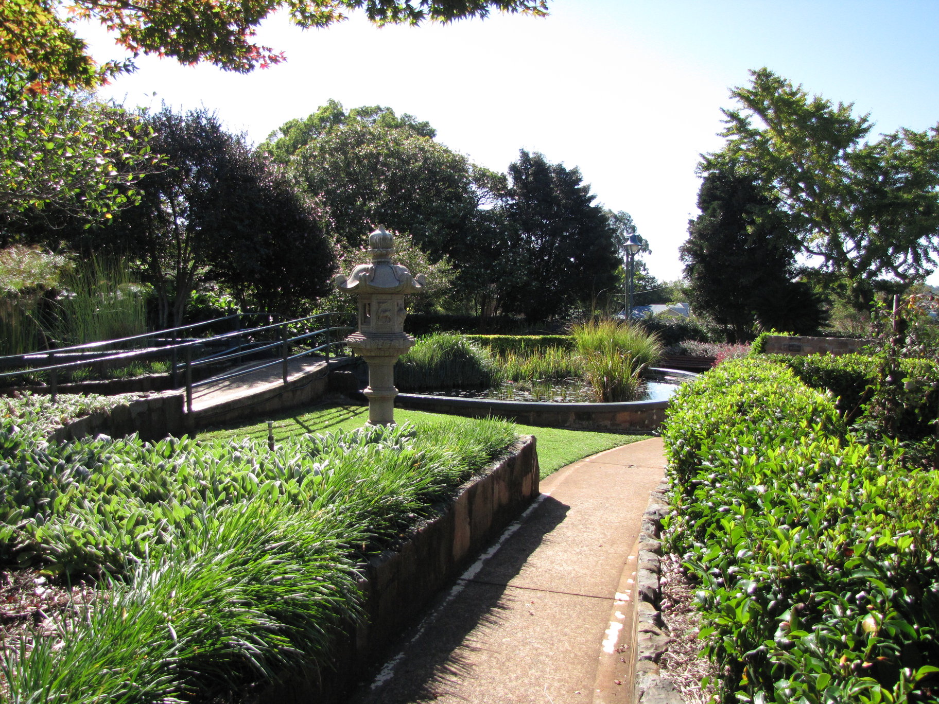 Laurel Bank gardens, scented gardens, pond and bridge