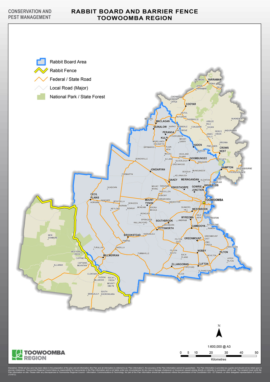 Rabbit board area map for TRC area