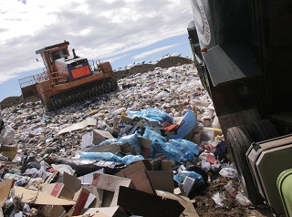 Piles of waste at Toowoomba Waste Management Centre - Bedford Street
